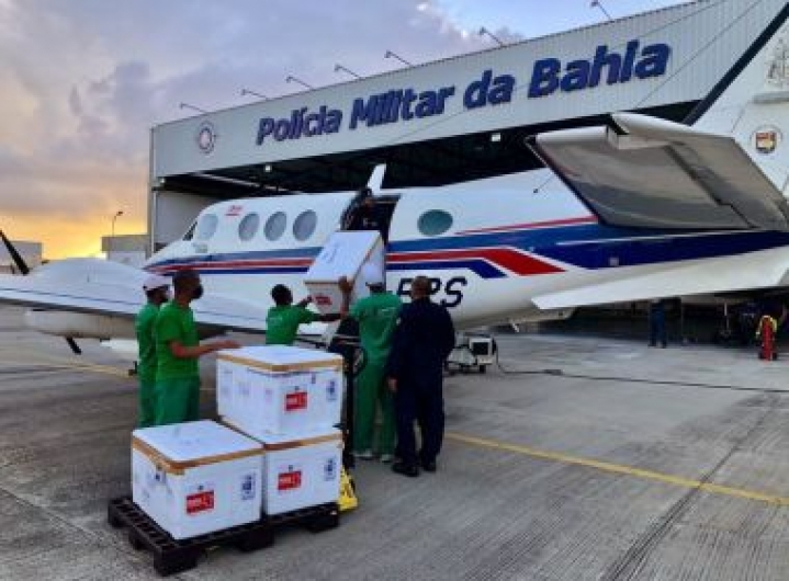 Bahia recebe 396 mil doses de vacina; lote chega atrasado e em menor quantidade