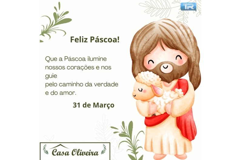 Casa Oliveira deseja a todos uma feliz Páscoa! ✝️🙏🏻