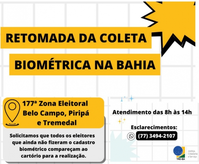 Eleitores de Tremedal, Piripá e Belo Campo, Retomada da coleta biométrica