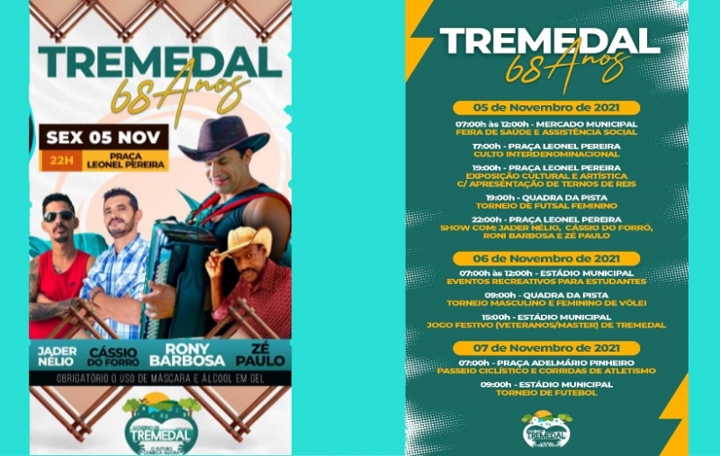 Confira a programação comemorativa do aniversário de Tremedal