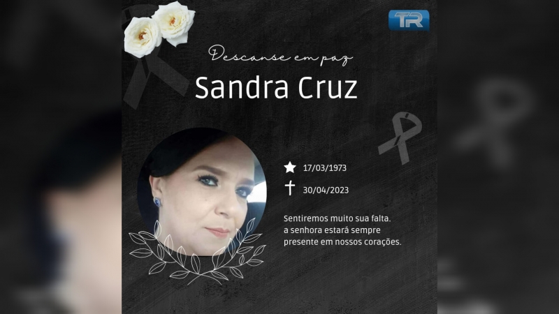 Nota de falecimento Sandra Cruz